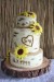 Svatební dort "Bříza se slunečnicemi"
